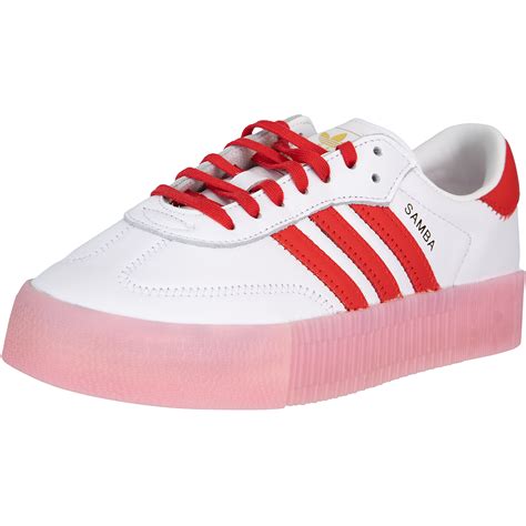 adidas schuhe weiss mit rot damen|Samba.